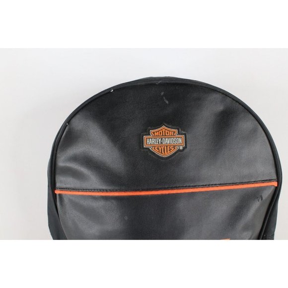 Vintage 90s Harley Davidson Distressed Spell Out Leather Mini Backpack Book Bag main image 8